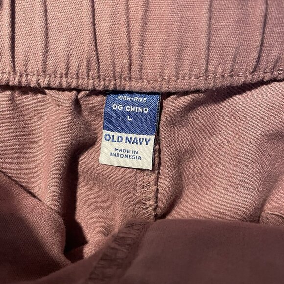 Old Navy Shorts Womens Large High Rise OG Chino Mauve Pink Stretch Casual - Picture 2 of 7